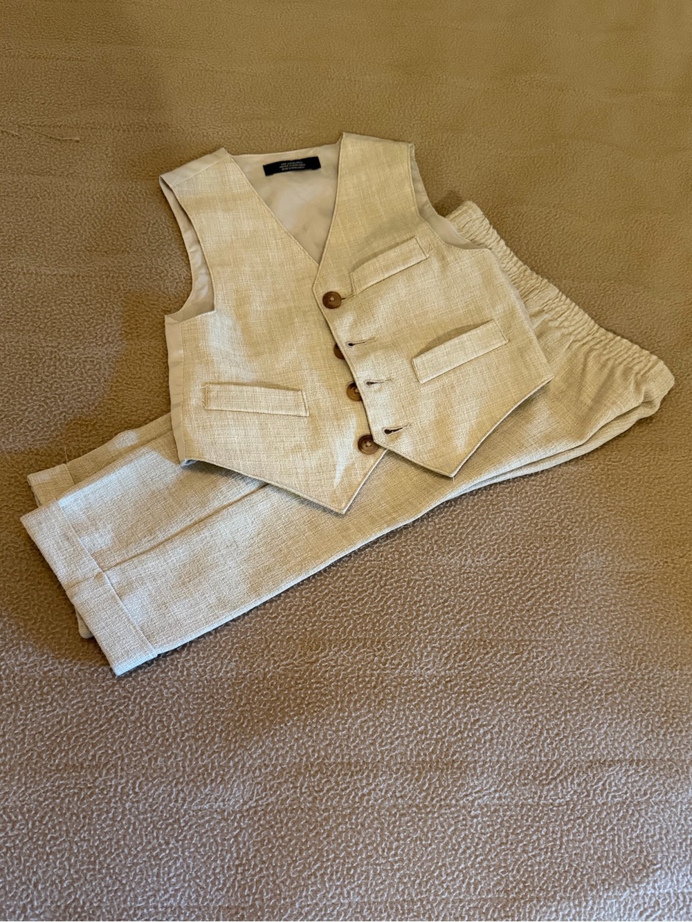 Boys 2T cream Nautica suit Vest Set